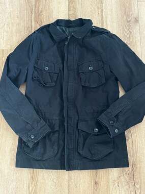 H&M Black Military Utility Field Jacket Size US 38R
